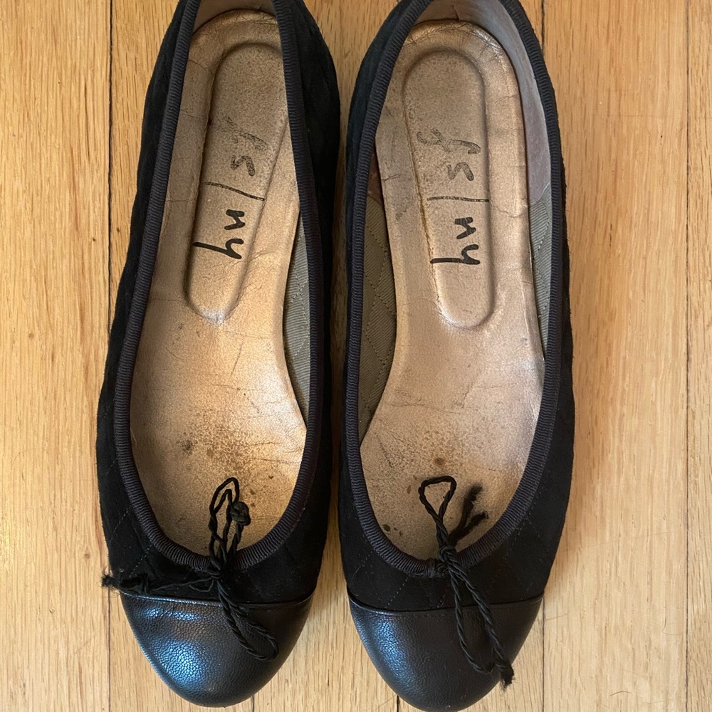 French Sole fs/by black suede ballet flat